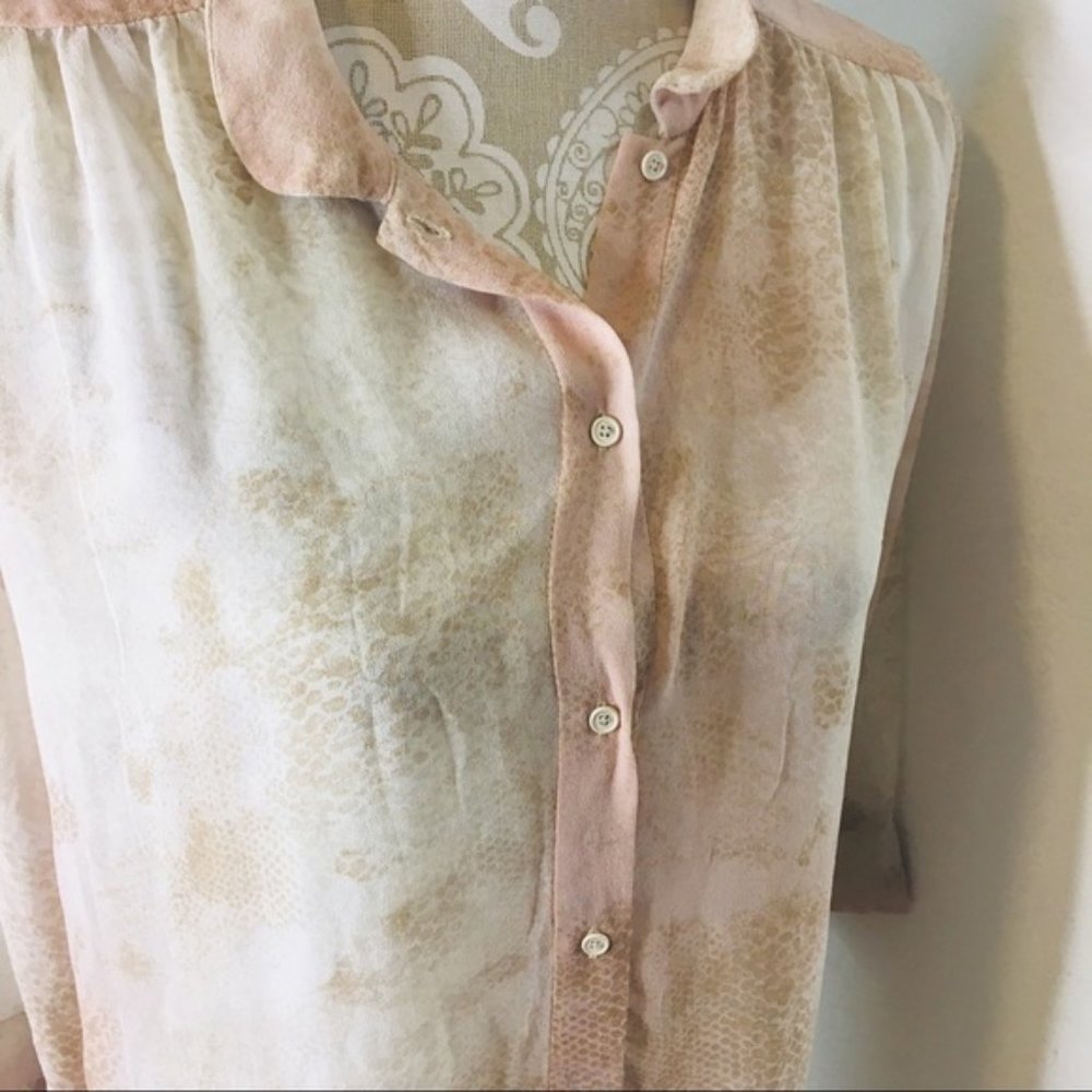 Wilfred Silk Blouse Watercolor Honey Comb SM 322 - Picture 6 of 7